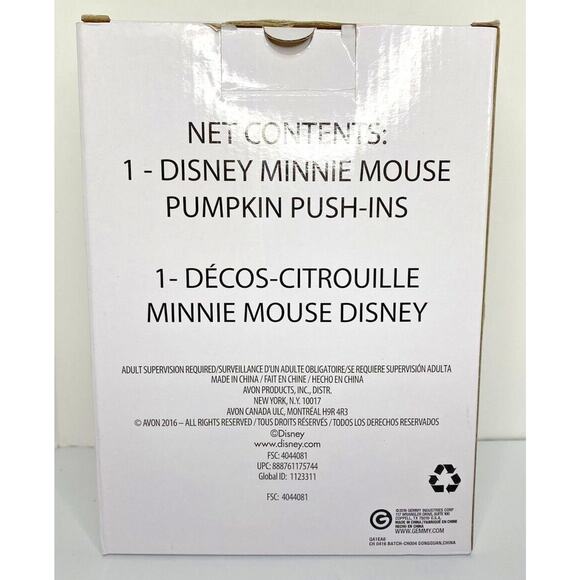2016 Disney Minnie Mouse Pumpkin Push-In Set NIB SKU U14 - Picture 3 of 3